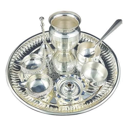 Silver Pooja Thali – 6″ Size