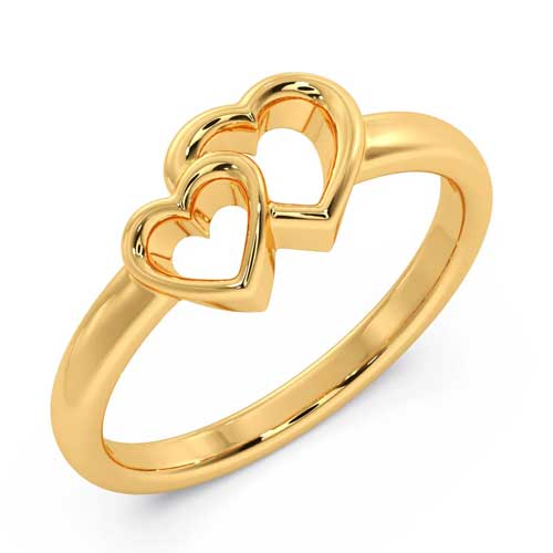 Double- Heart Ring, 14k White Gold - Mills Jewelers