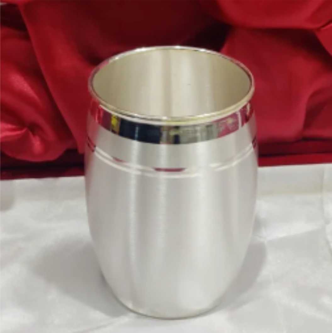 Silver-Glass Dholak Pattern with 990 BIS Hallmark