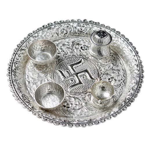 Silver Pooja Thali Set - SilverKing