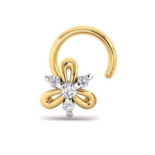 Elegant Gold and Diamond Nose Pin